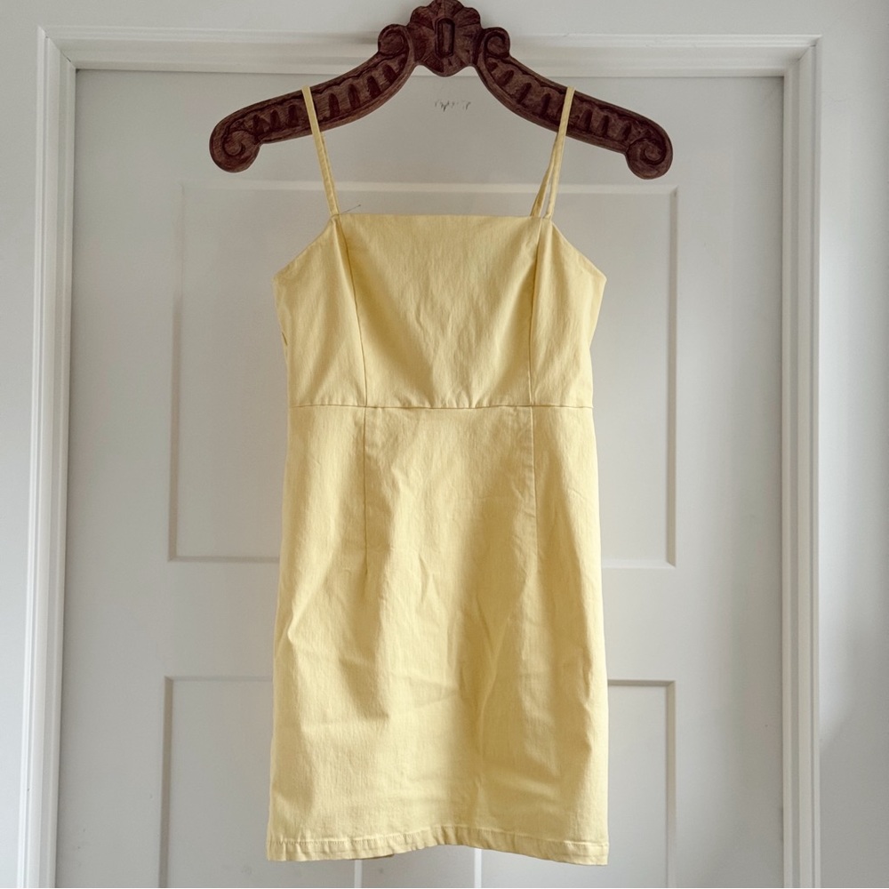 Forever 21 Yellow Linen Blend Mini Dress Size M
